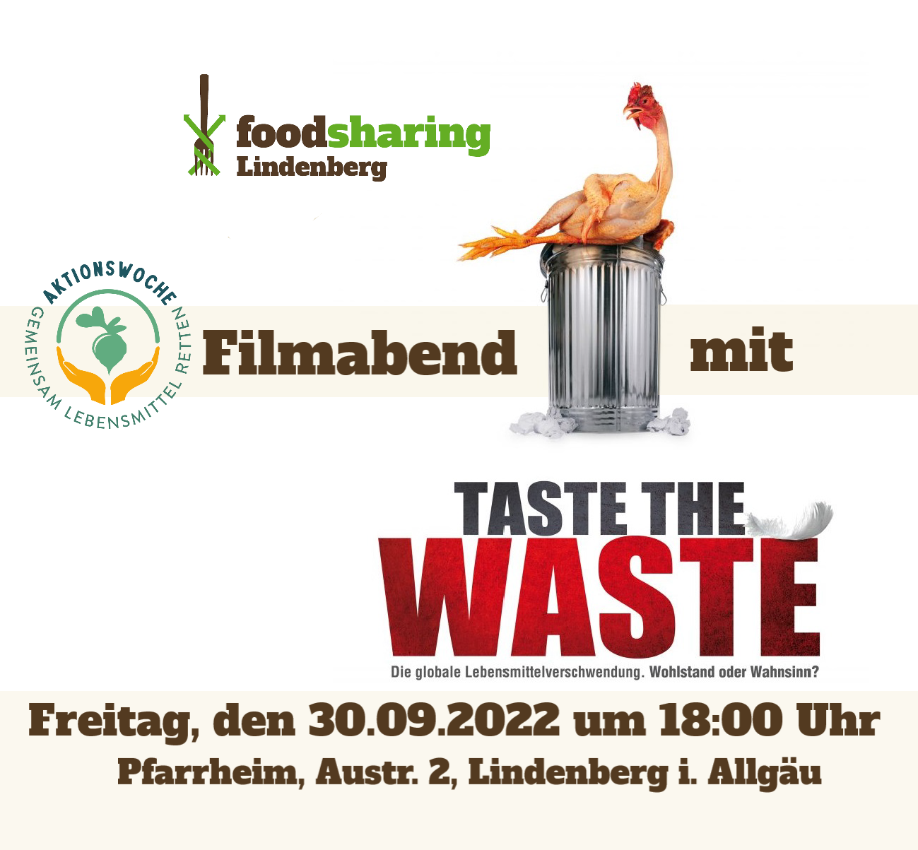 Filmabend Foodsharing Lindenberg Taste The Waste von Valentin Thurn